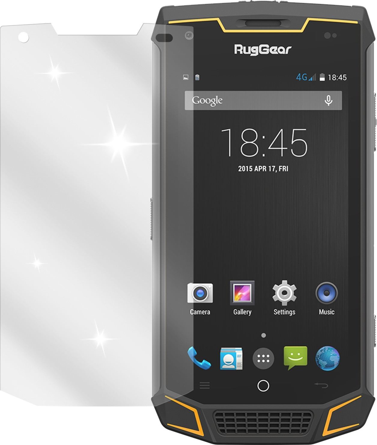 RuggearRG740 mit aufgebrachter dipos Displayschutzfolie, glasklare Darstellung ohne Einschränkungen