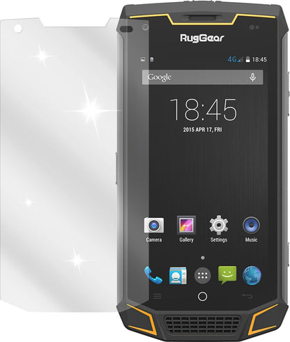 RuggearRG740 mit aufgebrachter dipos Displayschutzfolie, glasklare Darstellung ohne Einschränkungen
