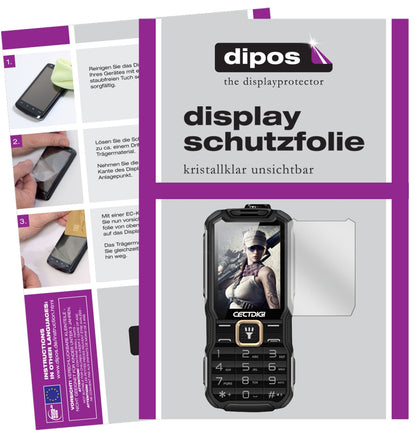 RugumT9900 mit aufgebrachter dipos Displayschutzfolie, glasklare Darstellung ohne Einschränkungen