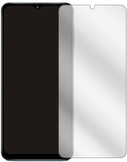 SamsungGalaxy A13 5G mit aufgebrachter dipos Displayschutzfolie, glasklare Darstellung ohne Einschränkungen