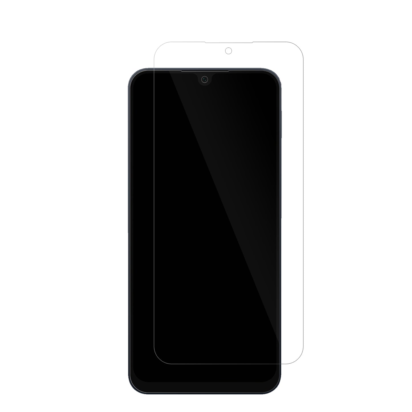 SamsungGalaxy A16 5G mit aufgebrachter dipos Displayschutzfolie, glasklare Darstellung ohne Einschränkungen