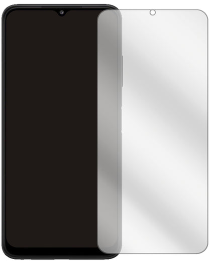SamsungGalaxy A22 5G mit aufgebrachter dipos Displayschutzfolie, glasklare Darstellung ohne Einschränkungen