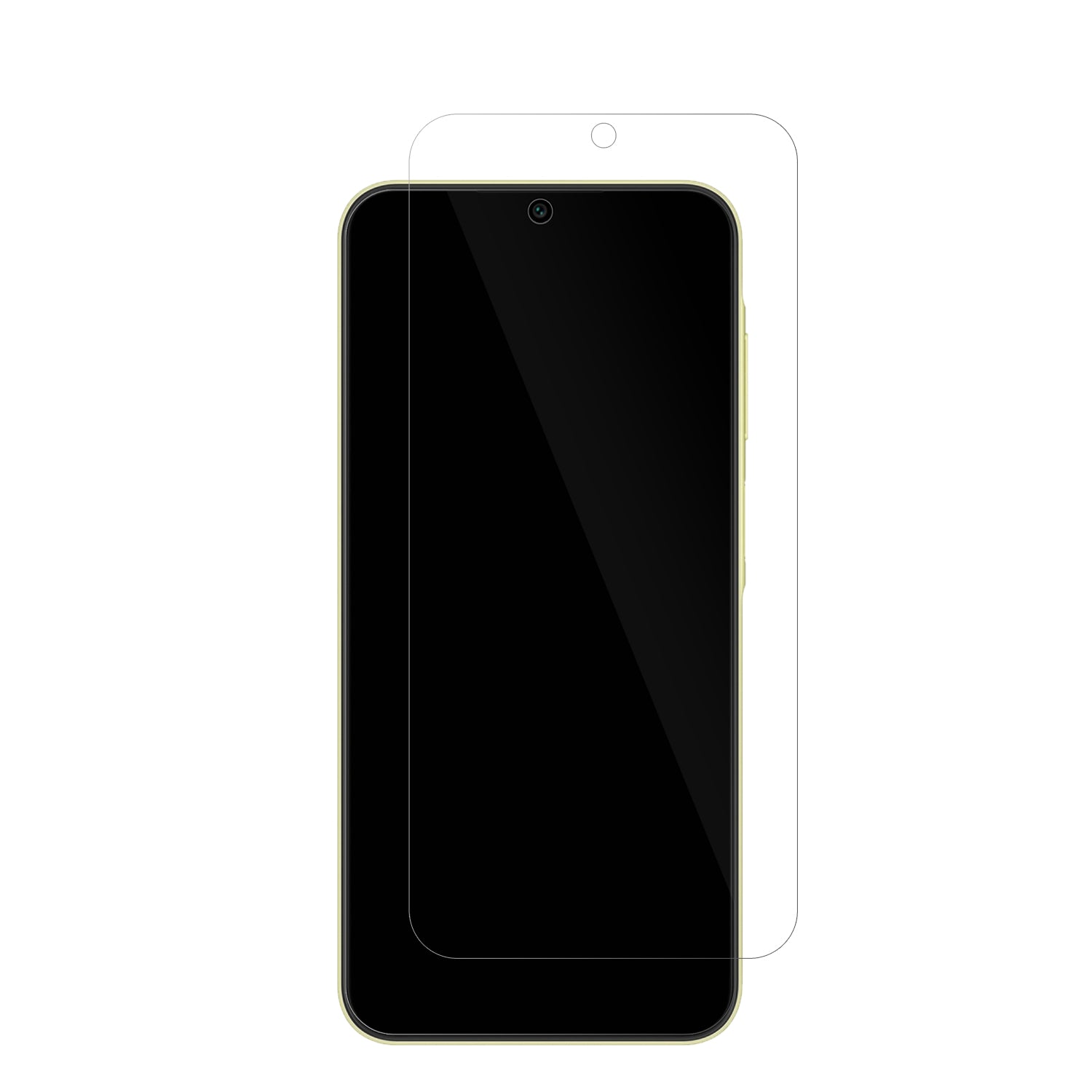 SamsungGalaxy A25 5G mit aufgebrachter dipos Displayschutzfolie, glasklare Darstellung ohne Einschränkungen