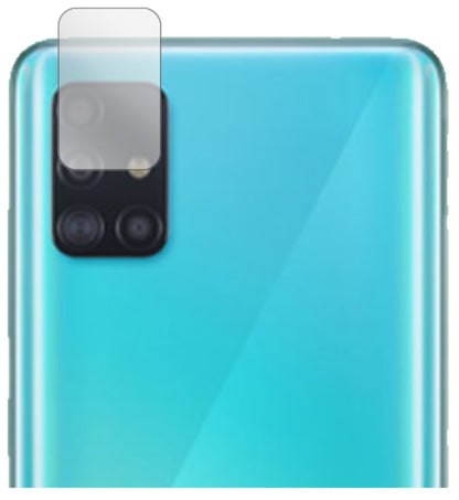 SamsungGalaxy A51 Kameralinse mit aufgebrachter dipos Displayschutzfolie, glasklare Darstellung ohne Einschränkungen