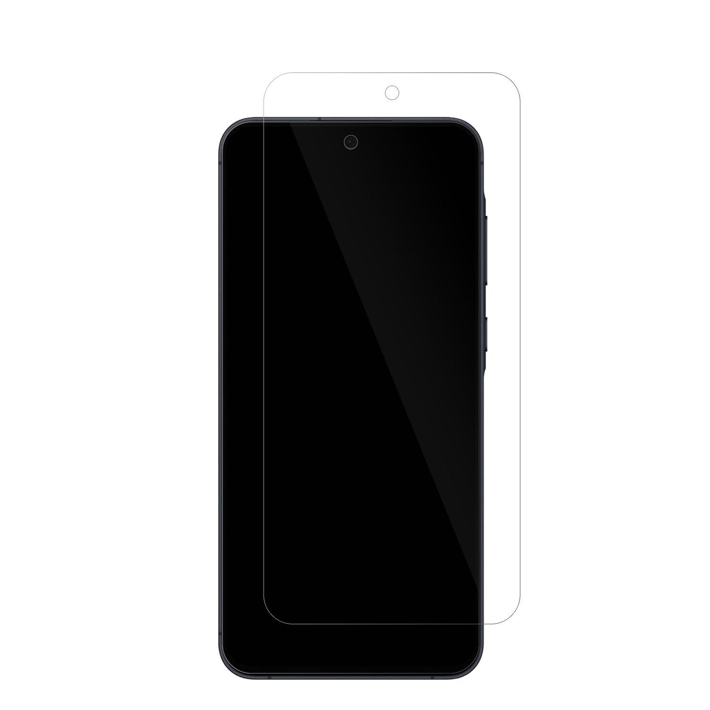SamsungGalaxy A55 mit aufgebrachter dipos Displayschutzfolie, glasklare Darstellung ohne Einschränkungen