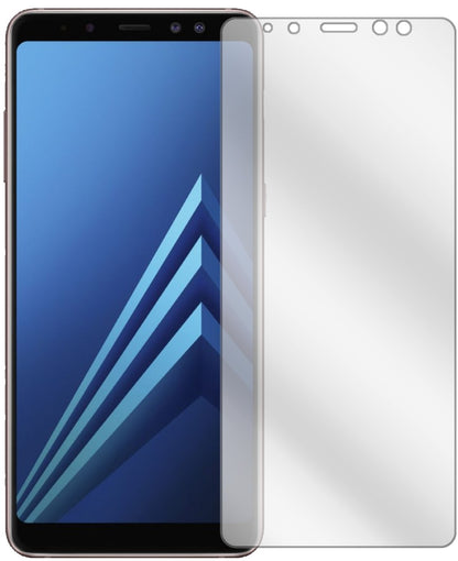 SamsungGalaxy A8 (2018) mit aufgebrachter dipos Displayschutzfolie, glasklare Darstellung ohne Einschränkungen