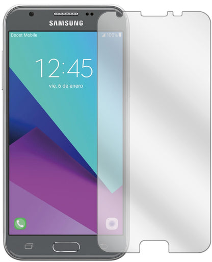 SamsungGalaxy J3 2017 mit aufgebrachter dipos Displayschutzfolie, glasklare Darstellung ohne Einschränkungen