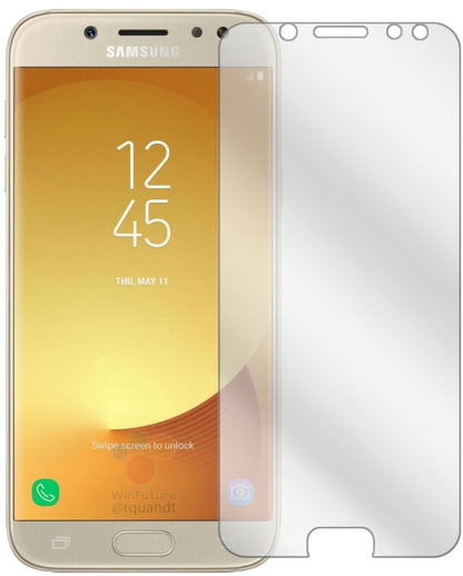 SamsungGalaxy J5 Pro (2017) mit aufgebrachter dipos Displayschutzfolie, glasklare Darstellung ohne Einschränkungen