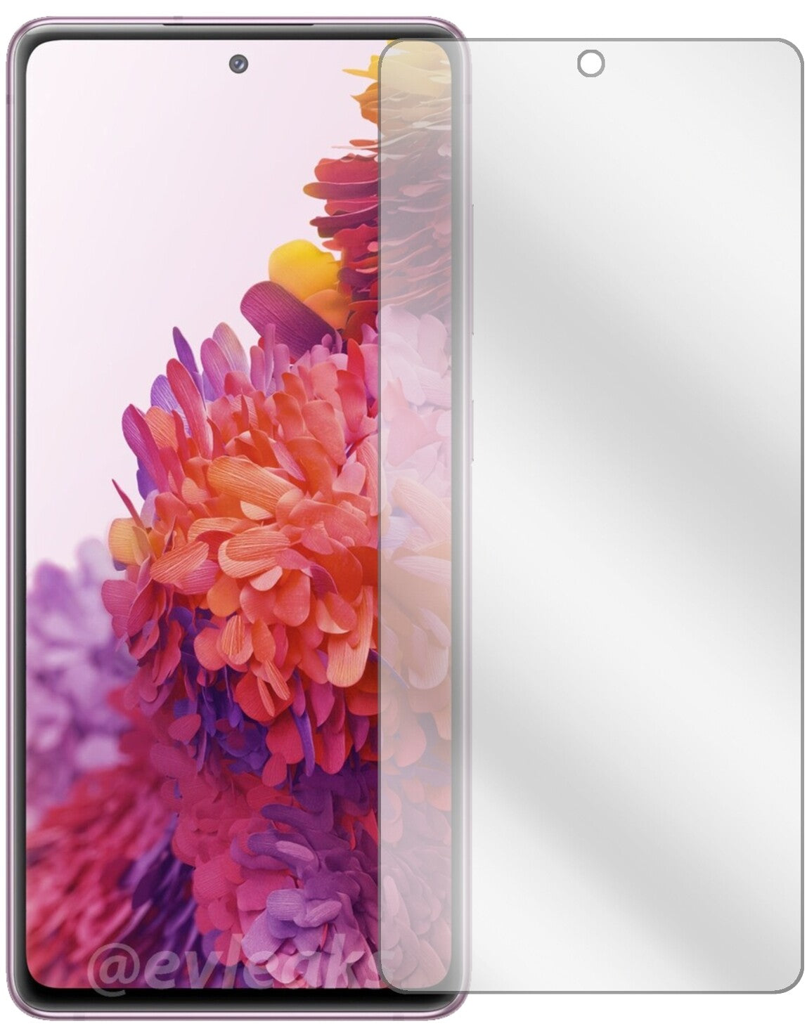 SamsungGalaxy S20 FE 5G mit aufgebrachter dipos Displayschutzfolie, glasklare Darstellung ohne Einschränkungen