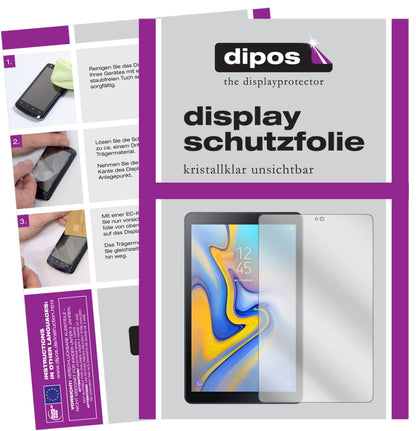 SamsungGalaxy Tab A 10.5 mit aufgebrachter dipos Displayschutzfolie, glasklare Darstellung ohne Einschränkungen