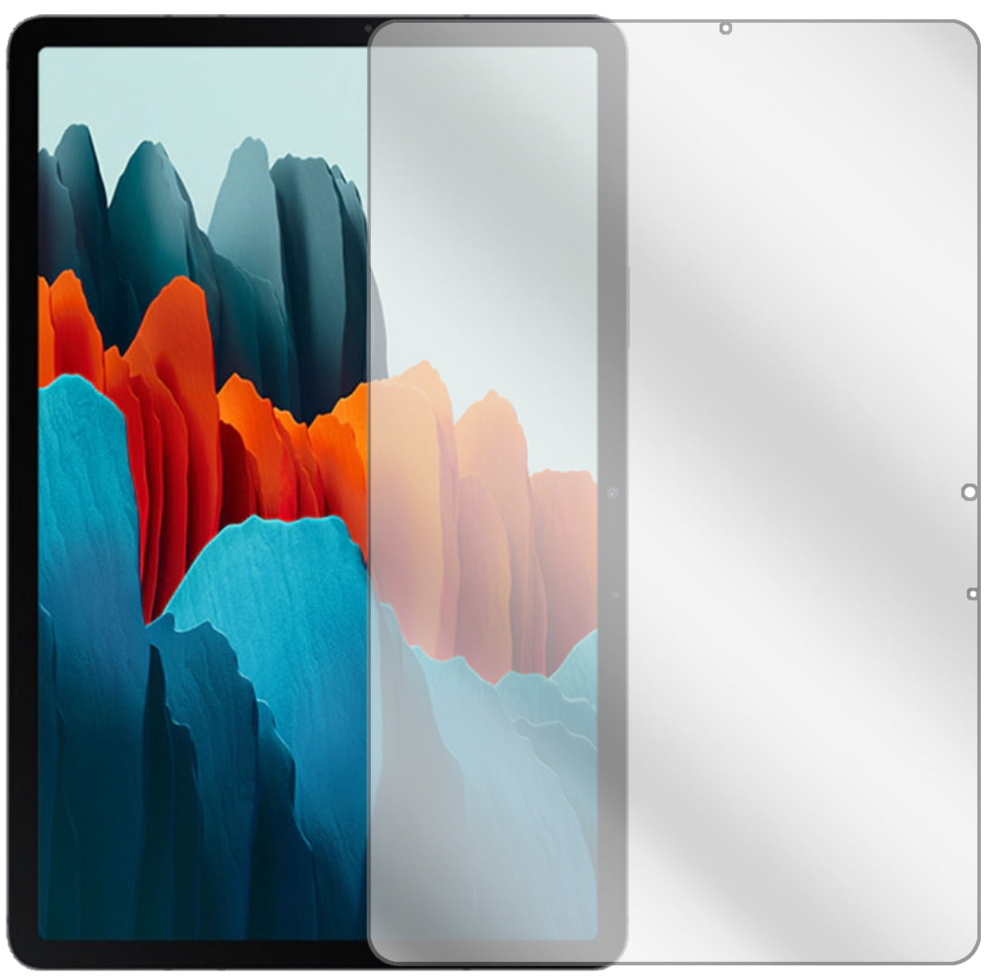 SamsungGalaxy Tab S7 Plus Wi-Fi mit aufgebrachter dipos Displayschutzfolie, glasklare Darstellung ohne Einschränkungen