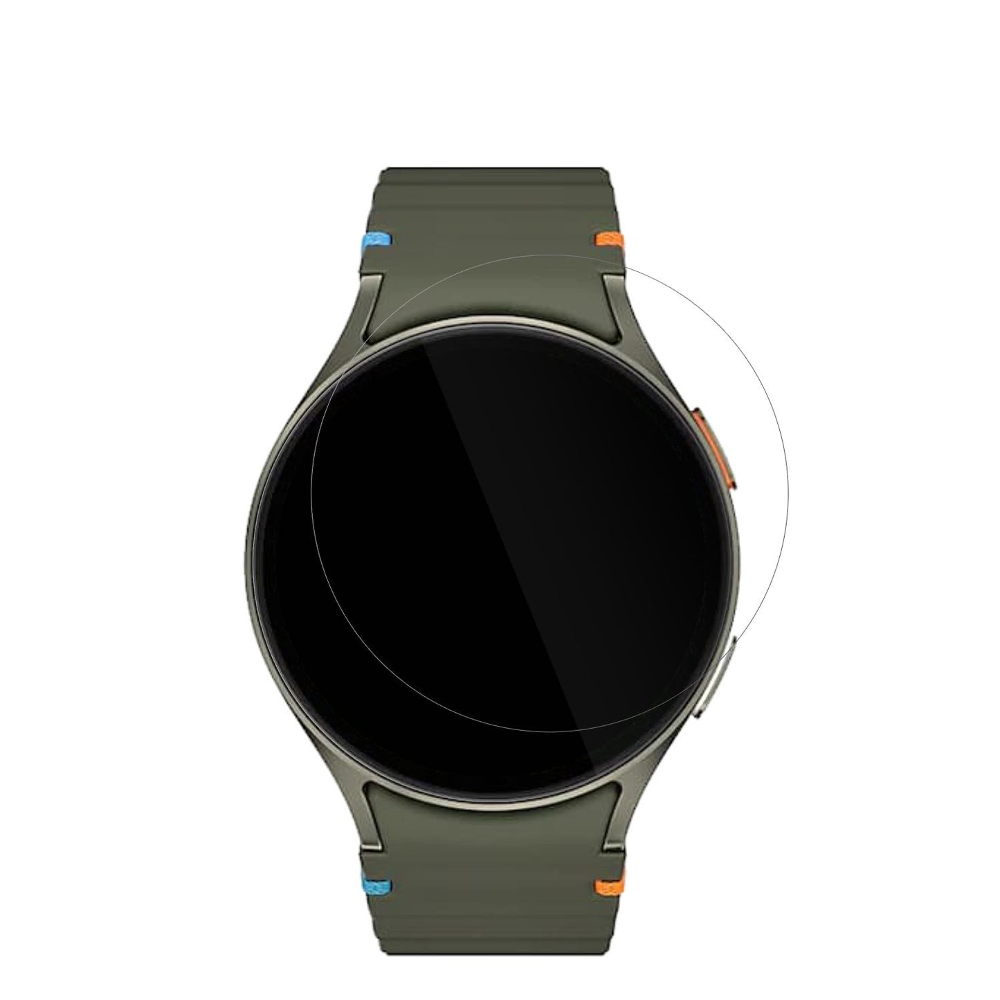 SamsungGalaxy Watch 7 44mm mit aufgebrachter dipos Displayschutzfolie, glasklare Darstellung ohne Einschränkungen