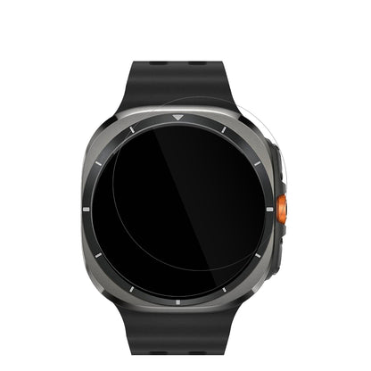 SamsungGalaxy Watch Ultra mit aufgebrachter dipos Displayschutzfolie, glasklare Darstellung ohne Einschränkungen