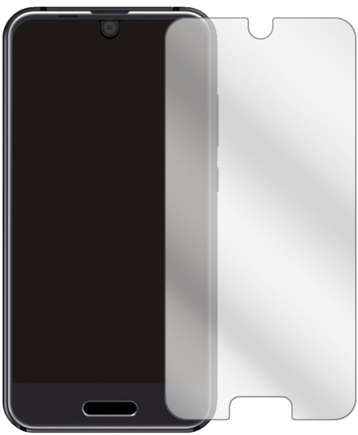 SharpAquos R Compact mit aufgebrachter dipos Displayschutzfolie, glasklare Darstellung ohne Einschränkungen