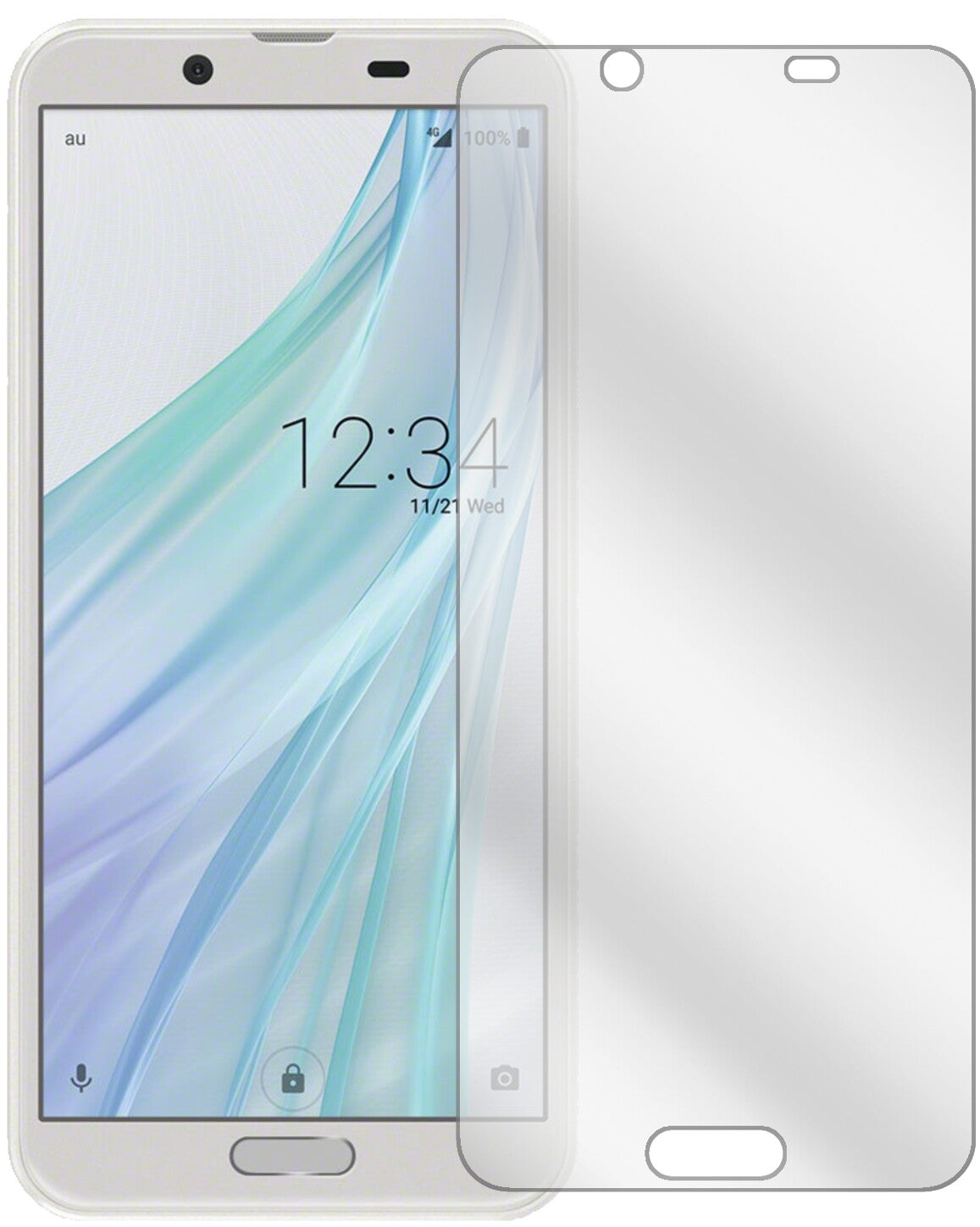 SharpAquos Sense2 mit aufgebrachter dipos Displayschutzfolie, glasklare Darstellung ohne Einschränkungen