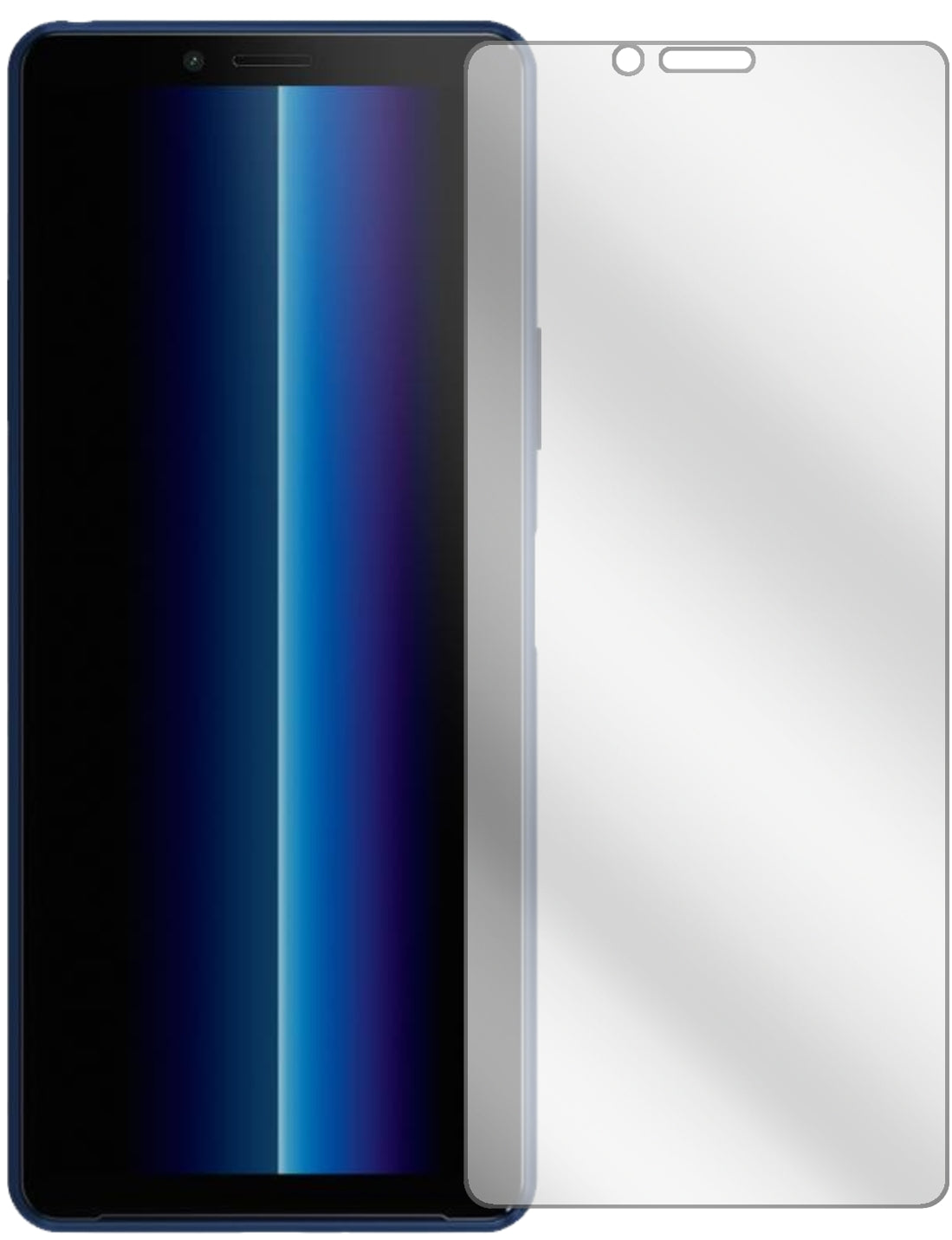 SonyXperia 10 II mit aufgebrachter dipos Displayschutzfolie, glasklare Darstellung ohne Einschränkungen