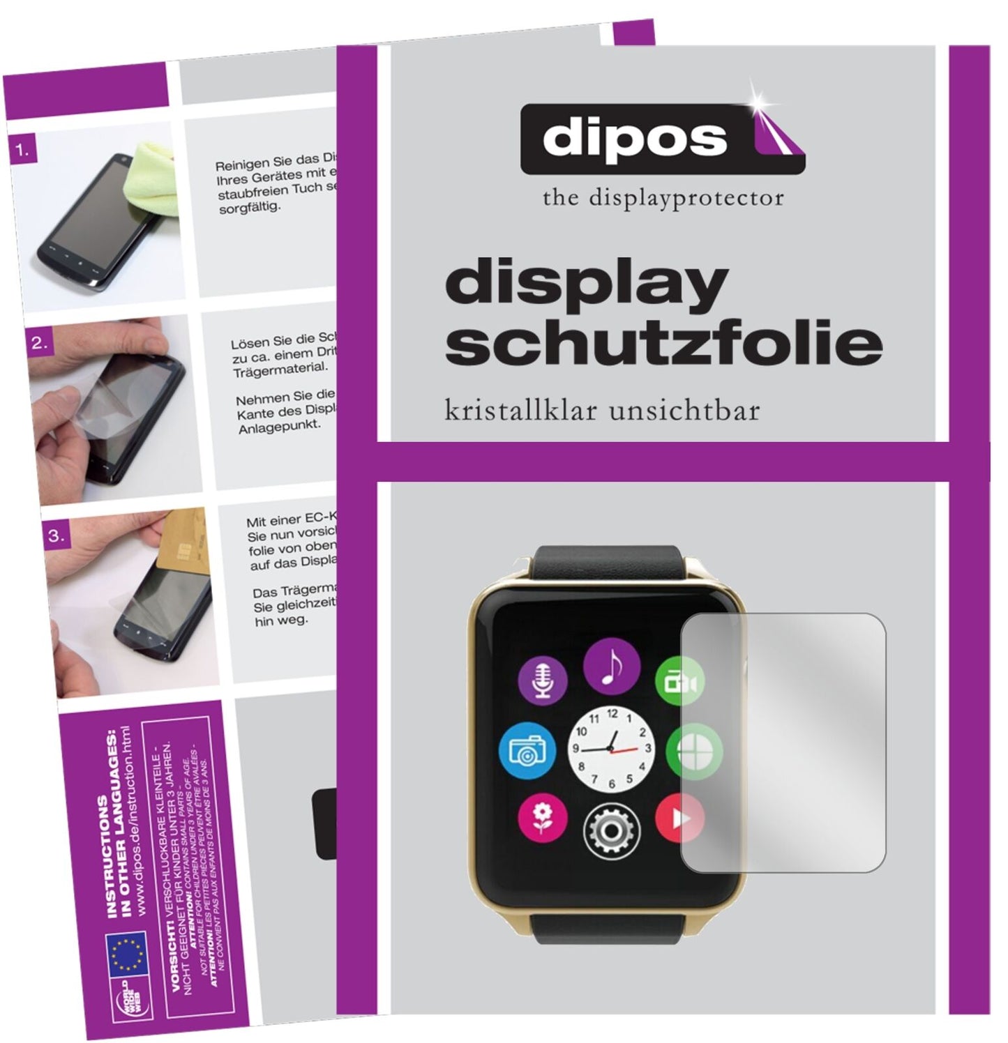 StogaGT88 mit aufgebrachter dipos Displayschutzfolie, glasklare Darstellung ohne Einschränkungen
