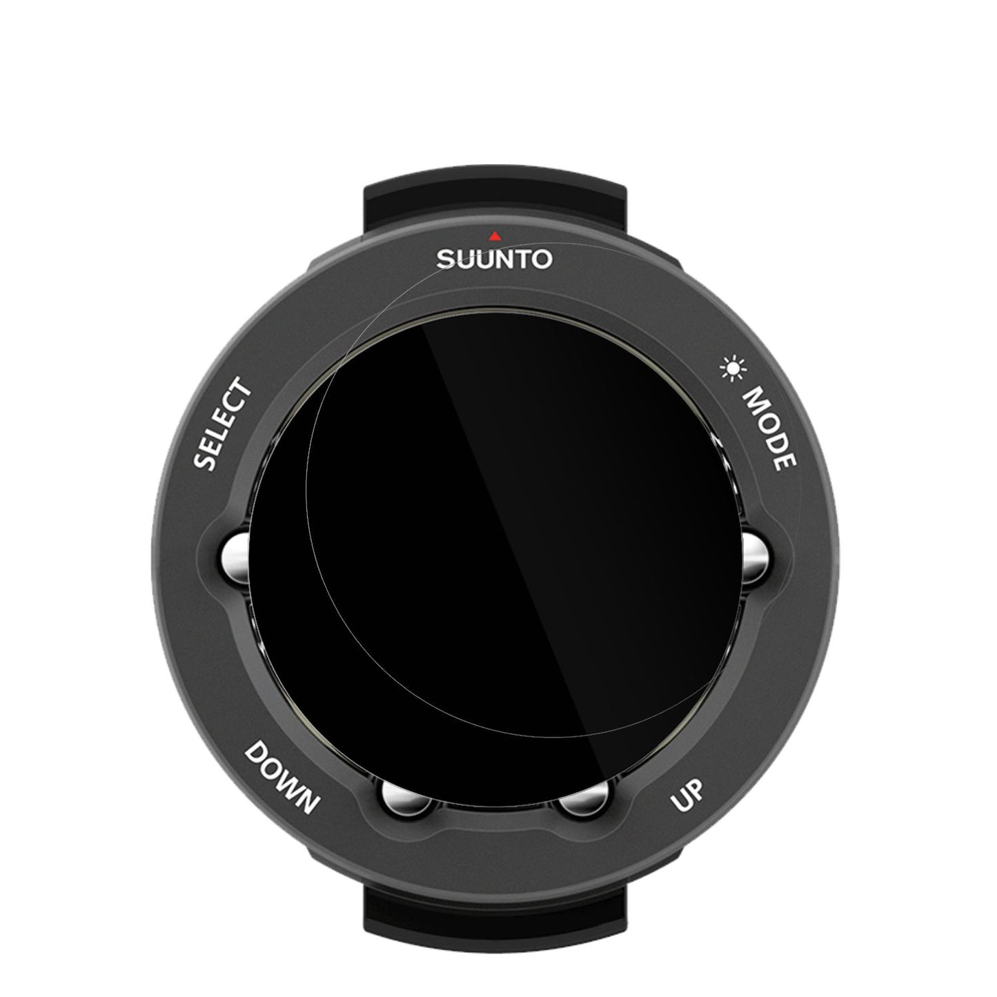 SuuntoVyper Novo mit aufgebrachter dipos Displayschutzfolie, glasklare Darstellung ohne Einschränkungen