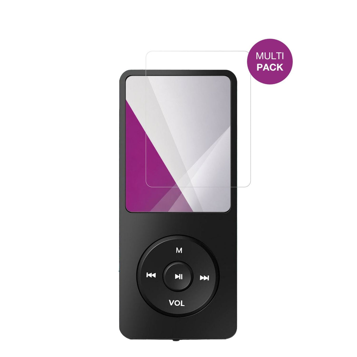 TarswesiBFQ-LCT01 MP3-Player mit aufgebrachter dipos Displayschutzfolie, glasklare Darstellung ohne Einschränkungen