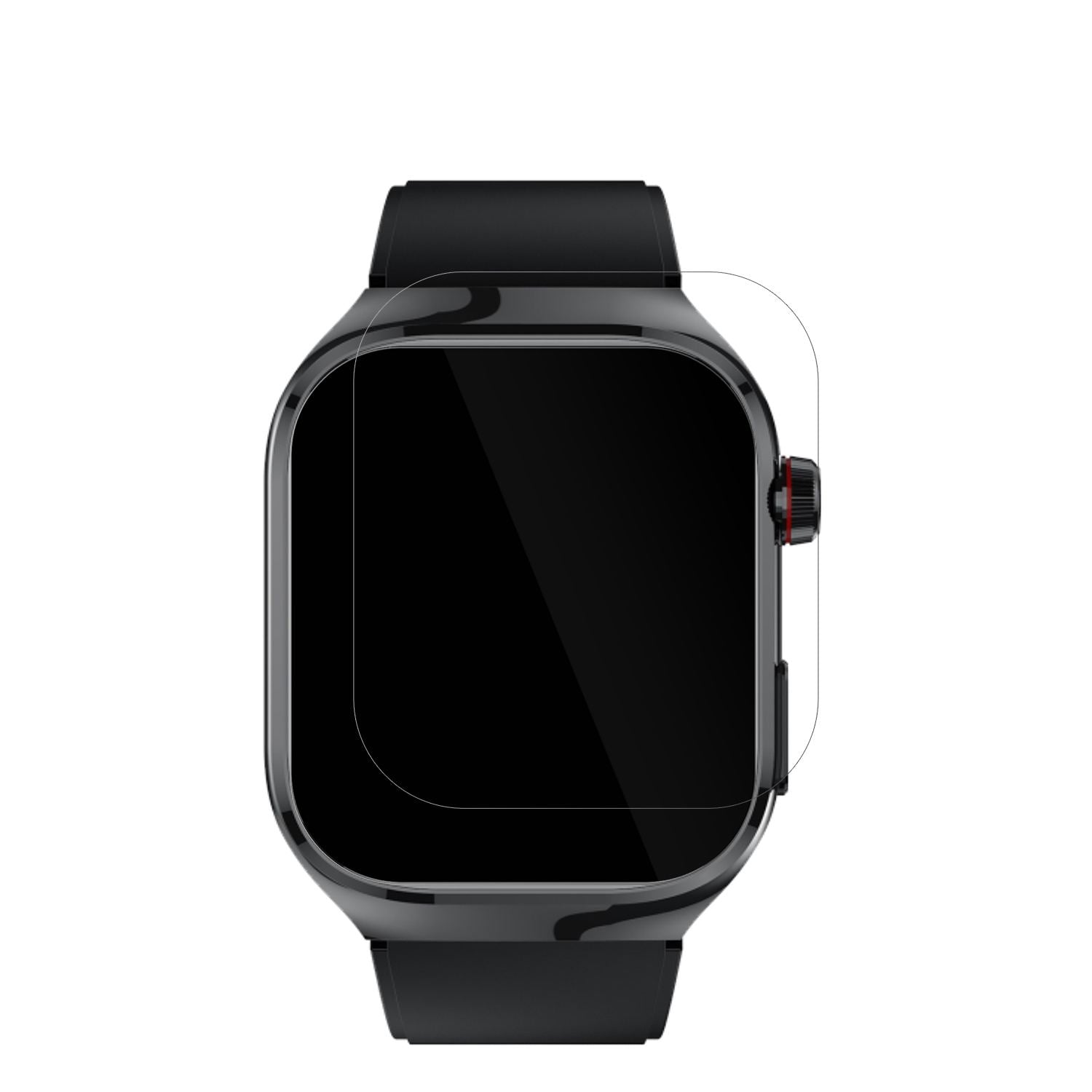 TK16Smartwatch 2.04 Zoll mit aufgebrachter dipos Displayschutzfolie, glasklare Darstellung ohne Einschränkungen