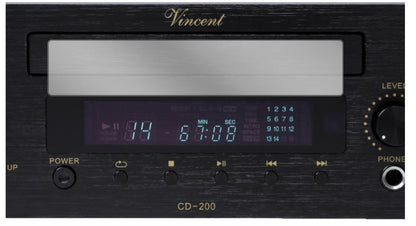 VincentCD-200 mit aufgebrachter dipos Displayschutzfolie, glasklare Darstellung ohne Einschränkungen