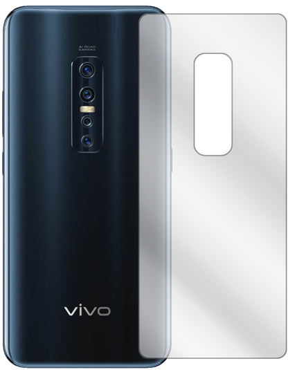VivoV17 Pro Rückseite mit aufgebrachter dipos Displayschutzfolie, glasklare Darstellung ohne Einschränkungen