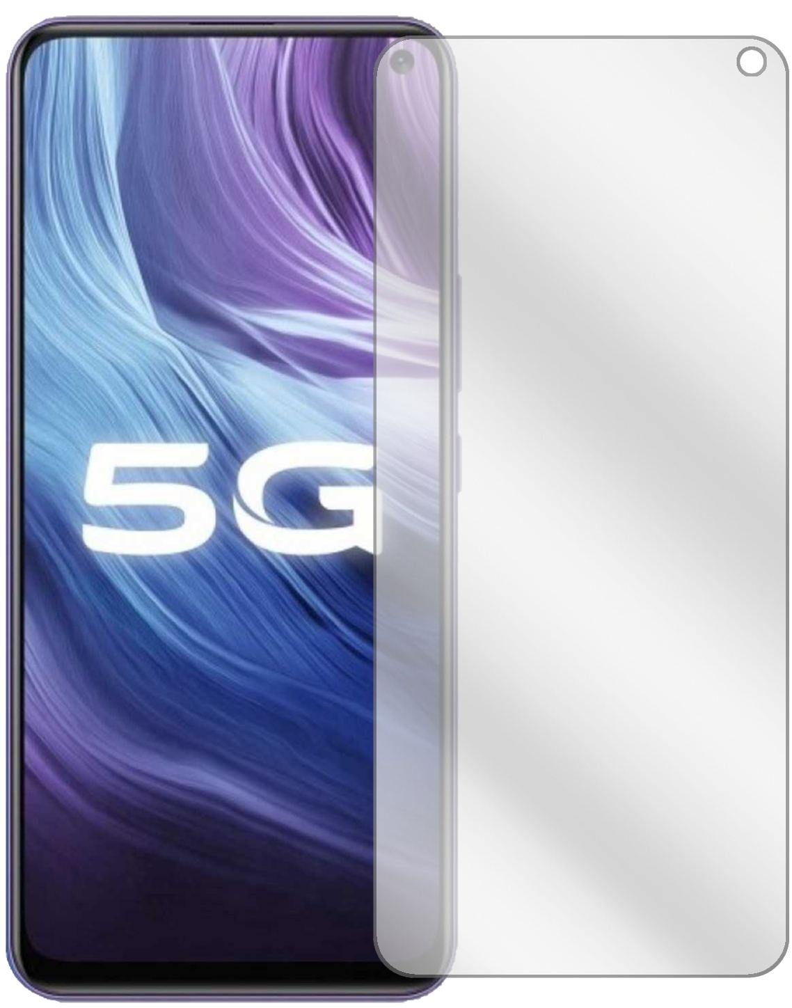 VivoZ6 5G mit aufgebrachter dipos Displayschutzfolie, glasklare Darstellung ohne Einschränkungen