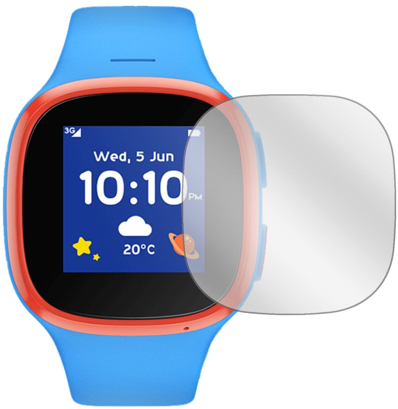 VodafoneV-Kids Watch mit aufgebrachter dipos Displayschutzfolie, glasklare Darstellung ohne Einschränkungen