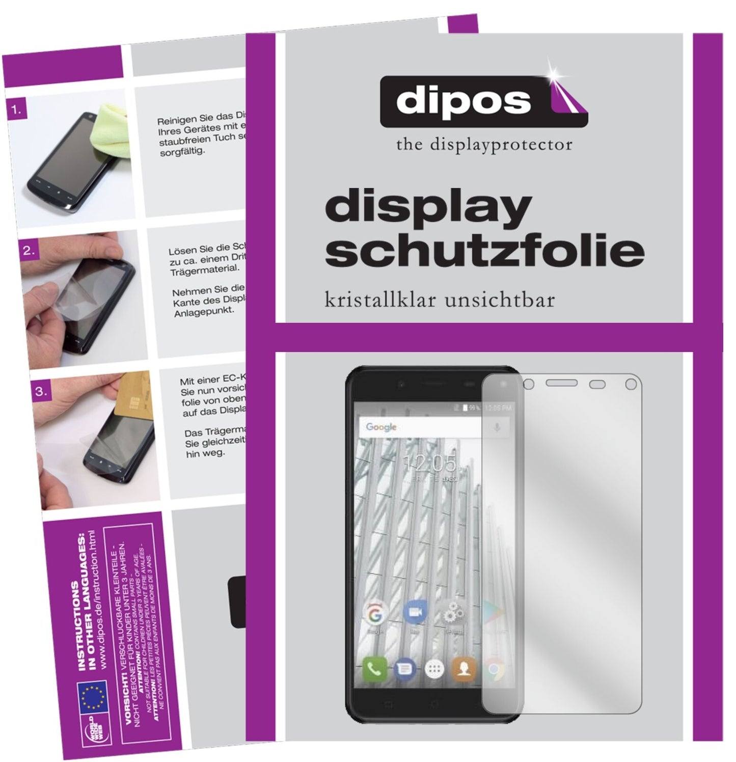 WaltonPrimo HM4i mit aufgebrachter dipos Displayschutzfolie, glasklare Darstellung ohne Einschränkungen