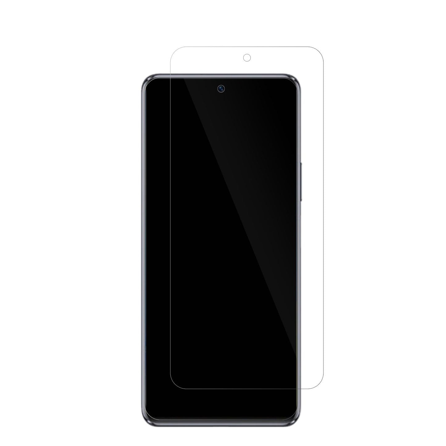 Wiko5G mit aufgebrachter dipos Displayschutzfolie, glasklare Darstellung ohne Einschränkungen