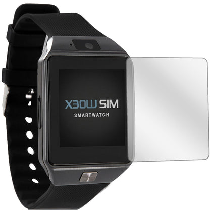 X-WatchX30W Smartwatch mit aufgebrachter dipos Displayschutzfolie, glasklare Darstellung ohne Einschränkungen