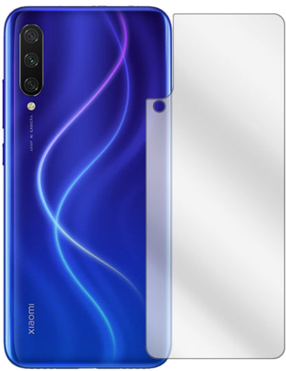 XiaomiMi A3 Rückseite mit aufgebrachter dipos Displayschutzfolie, glasklare Darstellung ohne Einschränkungen