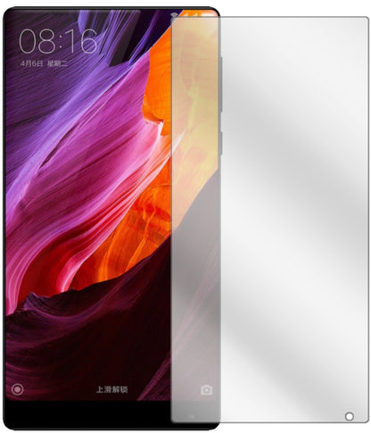 XiaomiMi MIX 2 mit aufgebrachter dipos Displayschutzfolie, glasklare Darstellung ohne Einschränkungen