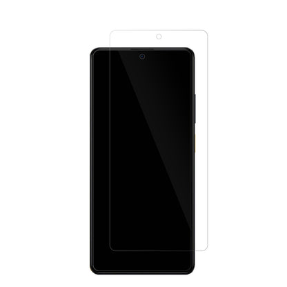 XiaomiMI Poco X5 Pro mit aufgebrachter dipos Displayschutzfolie, glasklare Darstellung ohne Einschränkungen