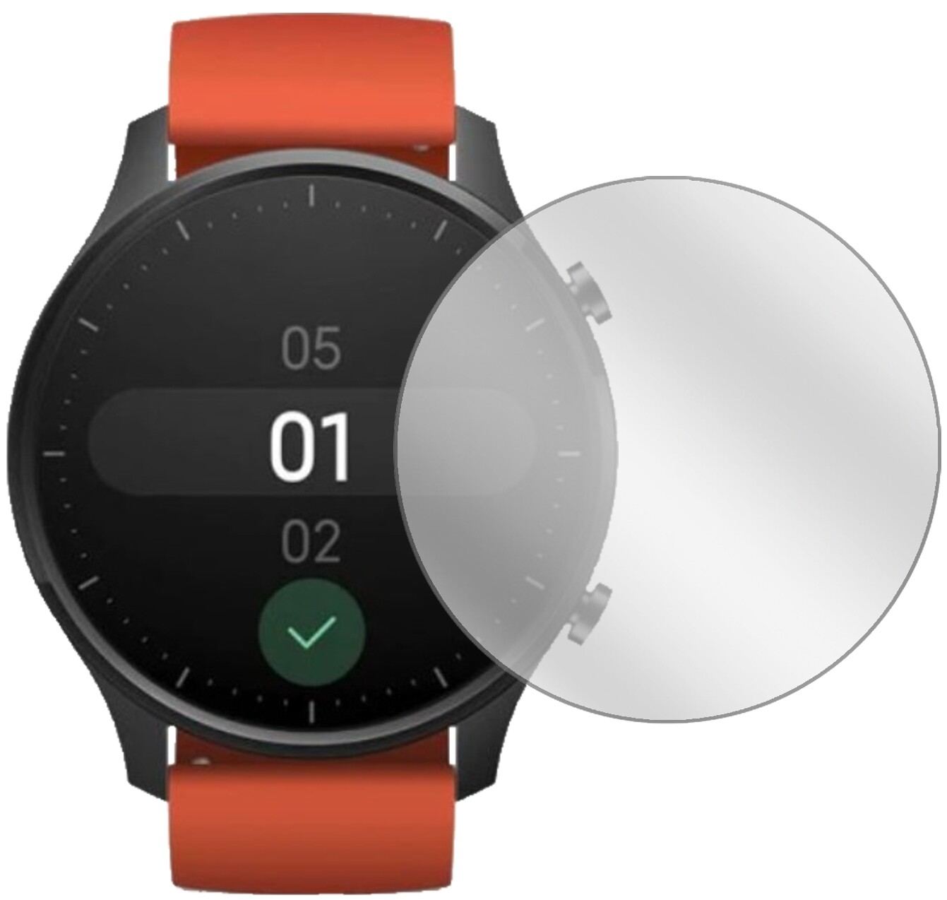 XiaomiMi Watch Color mit aufgebrachter dipos Displayschutzfolie, glasklare Darstellung ohne Einschränkungen