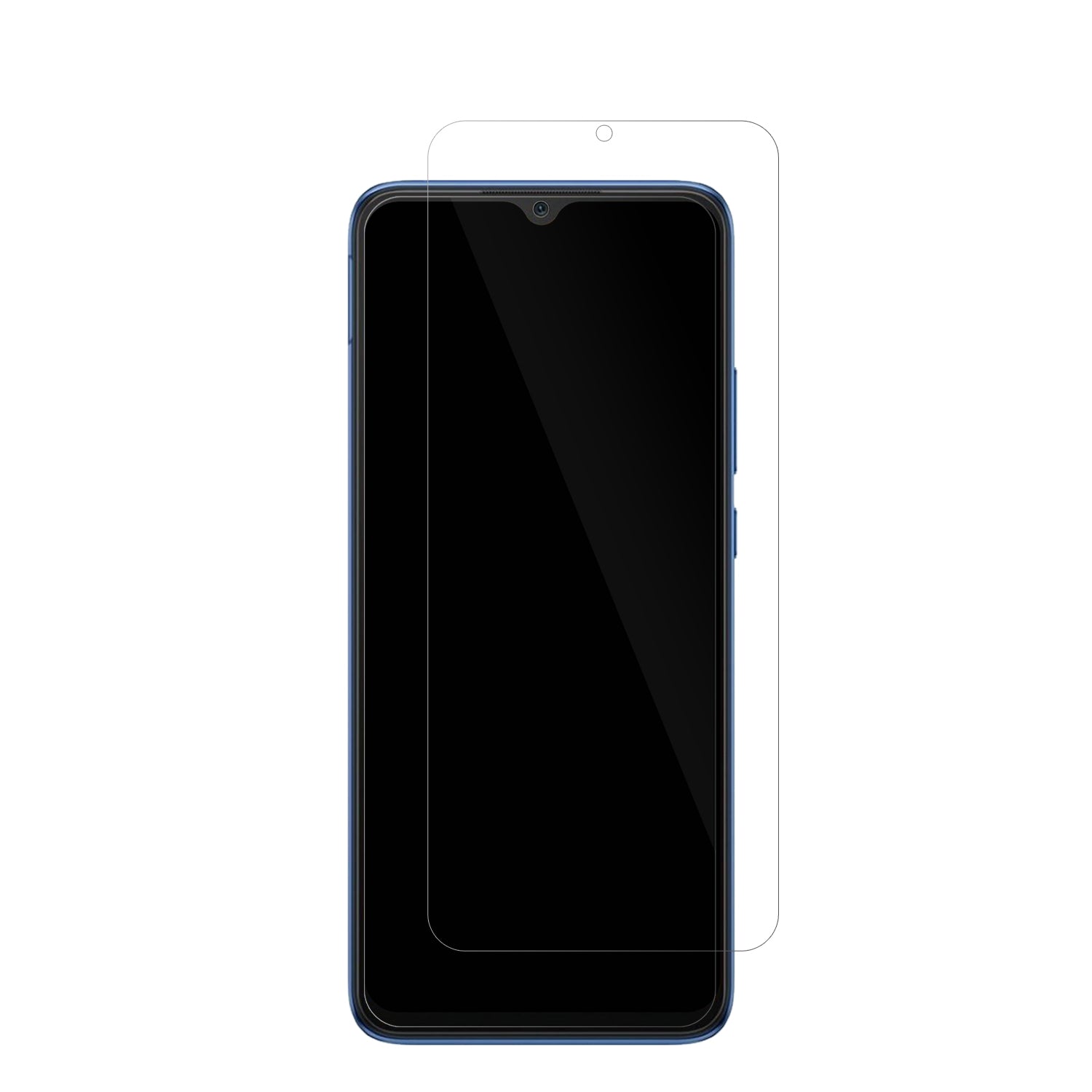 XiaomiRedmi 10C mit aufgebrachter dipos Displayschutzfolie, glasklare Darstellung ohne Einschränkungen