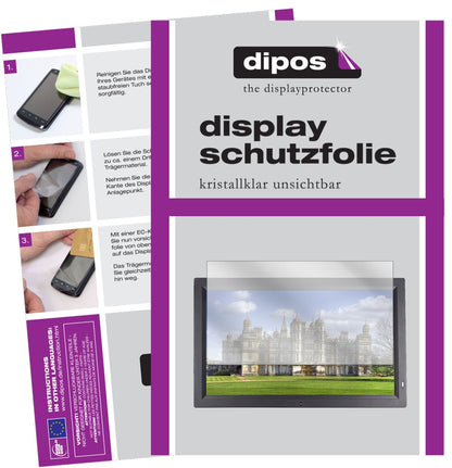 XoroDPF 21A2 mit aufgebrachter dipos Displayschutzfolie, glasklare Darstellung ohne Einschränkungen