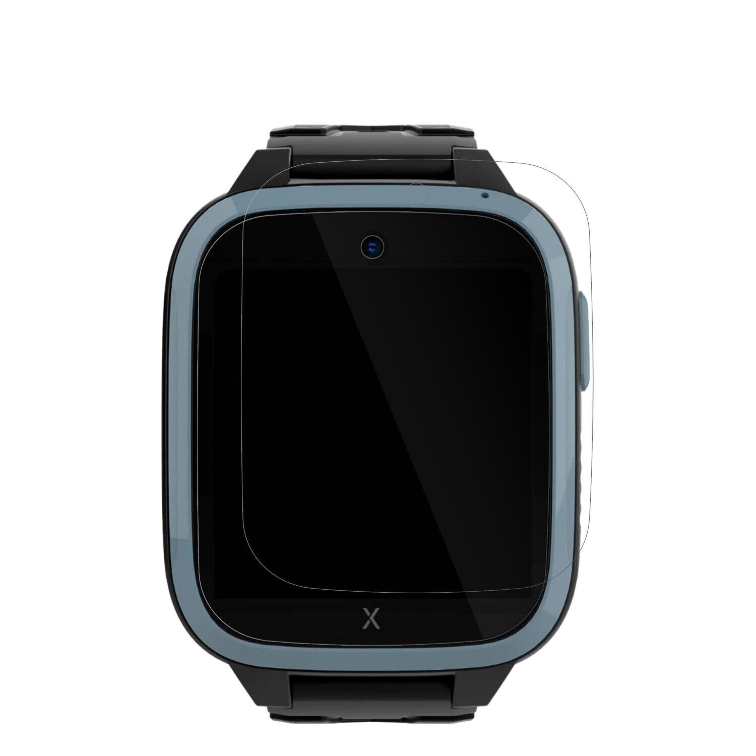 XploraXGO3 Kinder-Smartwatch mit aufgebrachter dipos Displayschutzfolie, glasklare Darstellung ohne Einschränkungen