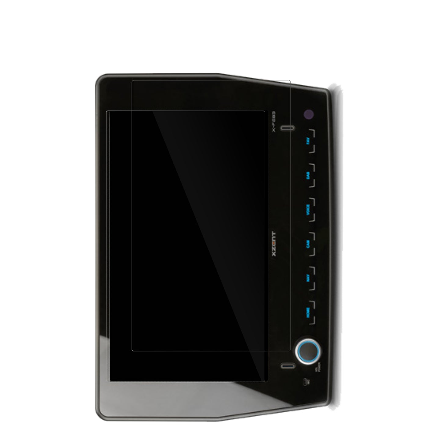 XzentF-285 mit aufgebrachter dipos Displayschutzfolie, glasklare Darstellung ohne Einschränkungen