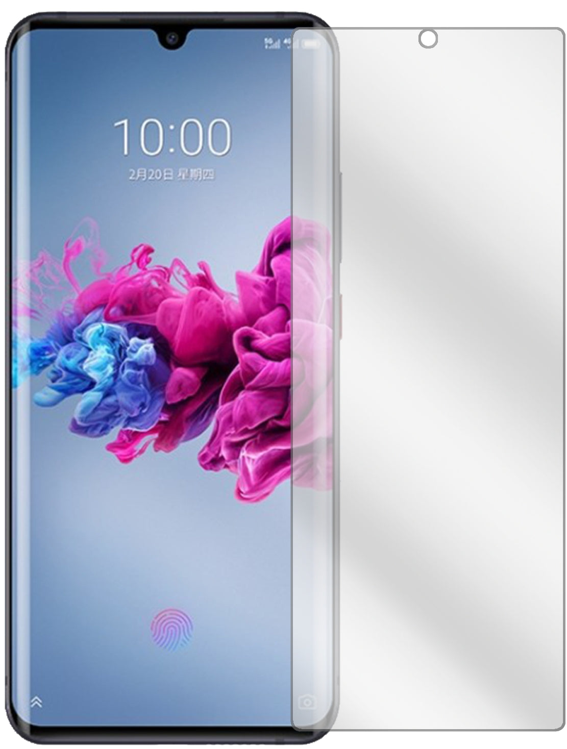 ZTEAxon 11 5G mit aufgebrachter dipos Displayschutzfolie, glasklare Darstellung ohne Einschränkungen
