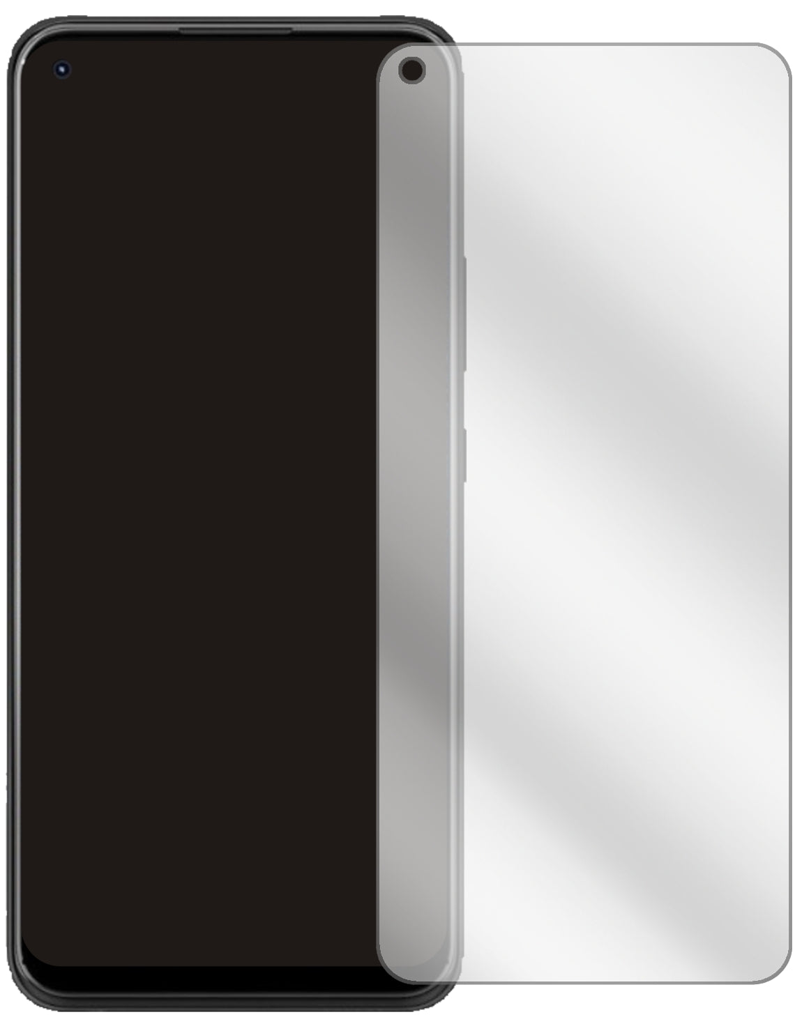 ZTEBlade X1 5G mit aufgebrachter dipos Displayschutzfolie, glasklare Darstellung ohne Einschränkungen