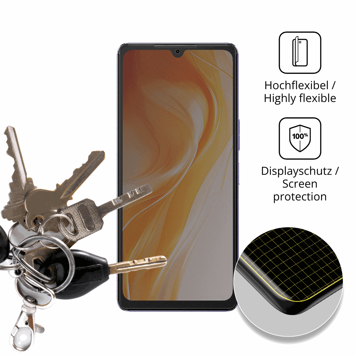 dipos Displayschutz für Cubot P90, mit Blickschutzfilter und perfekter Passform auch für die Rundungen