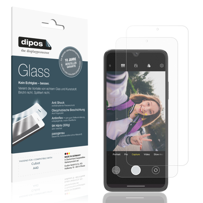 Matte Displayschutzfolie von dipos passend für Cubot A40, 9H kratzfest und blasenfrei montiert