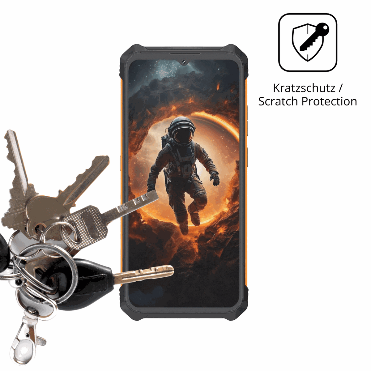 Schutz gegen Kratzer auf dem cubotking kong mini 4 Glas durch Schlüssel oder Ähnliches