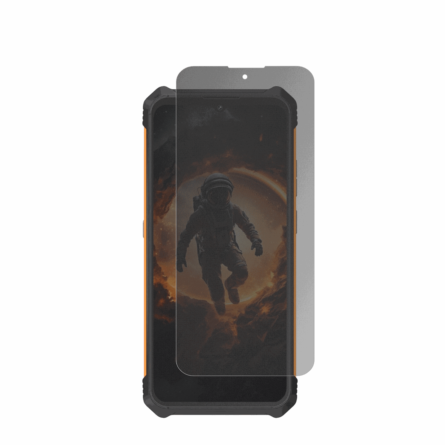cubotking kong mini 4 mit aufgebrachtem dipos Displayschutz, der seitliche Einblicke blockiert