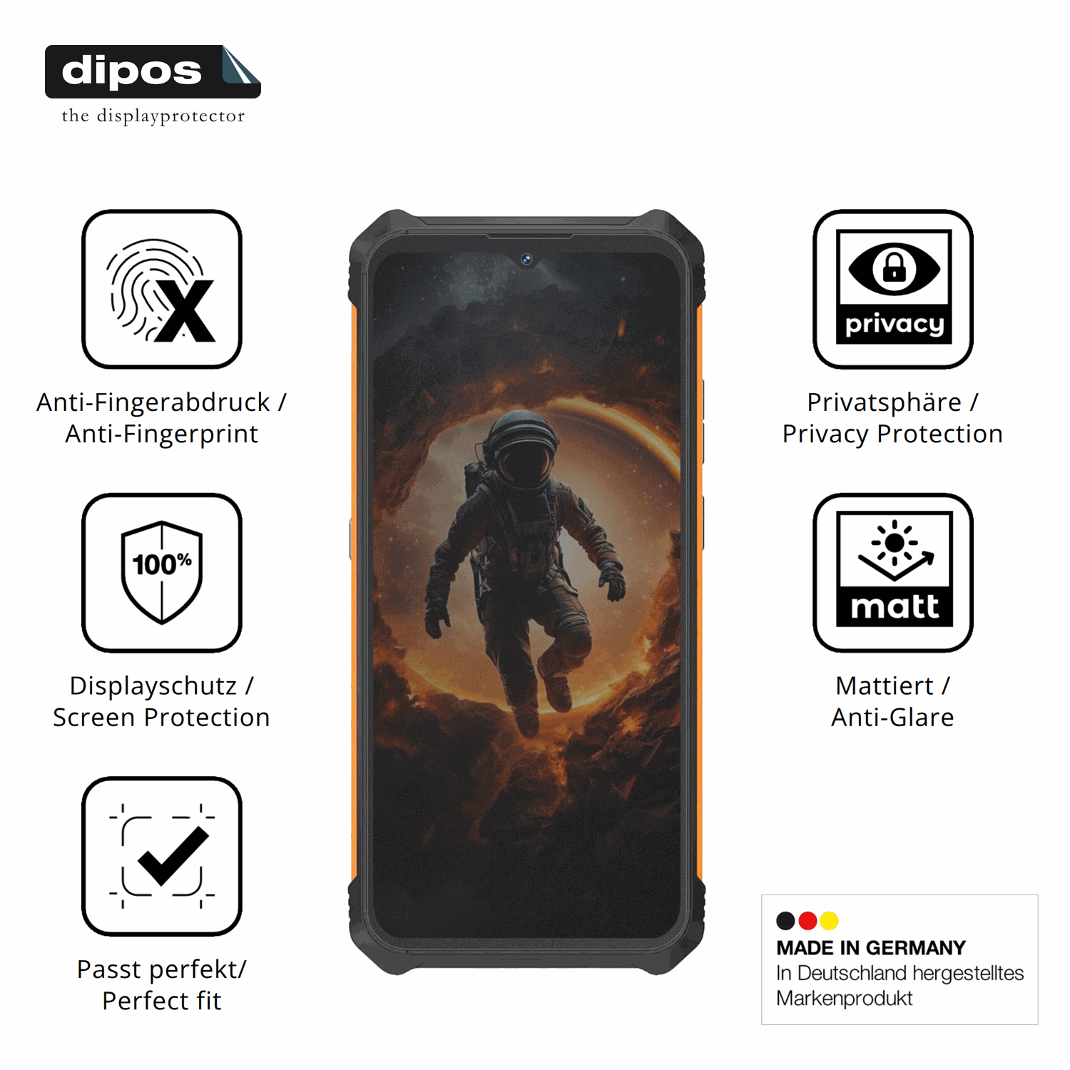 Privatsphäre-Schutz durch Sichtschutz-Folie passend zugeschnitten für cubotking kong mini 4