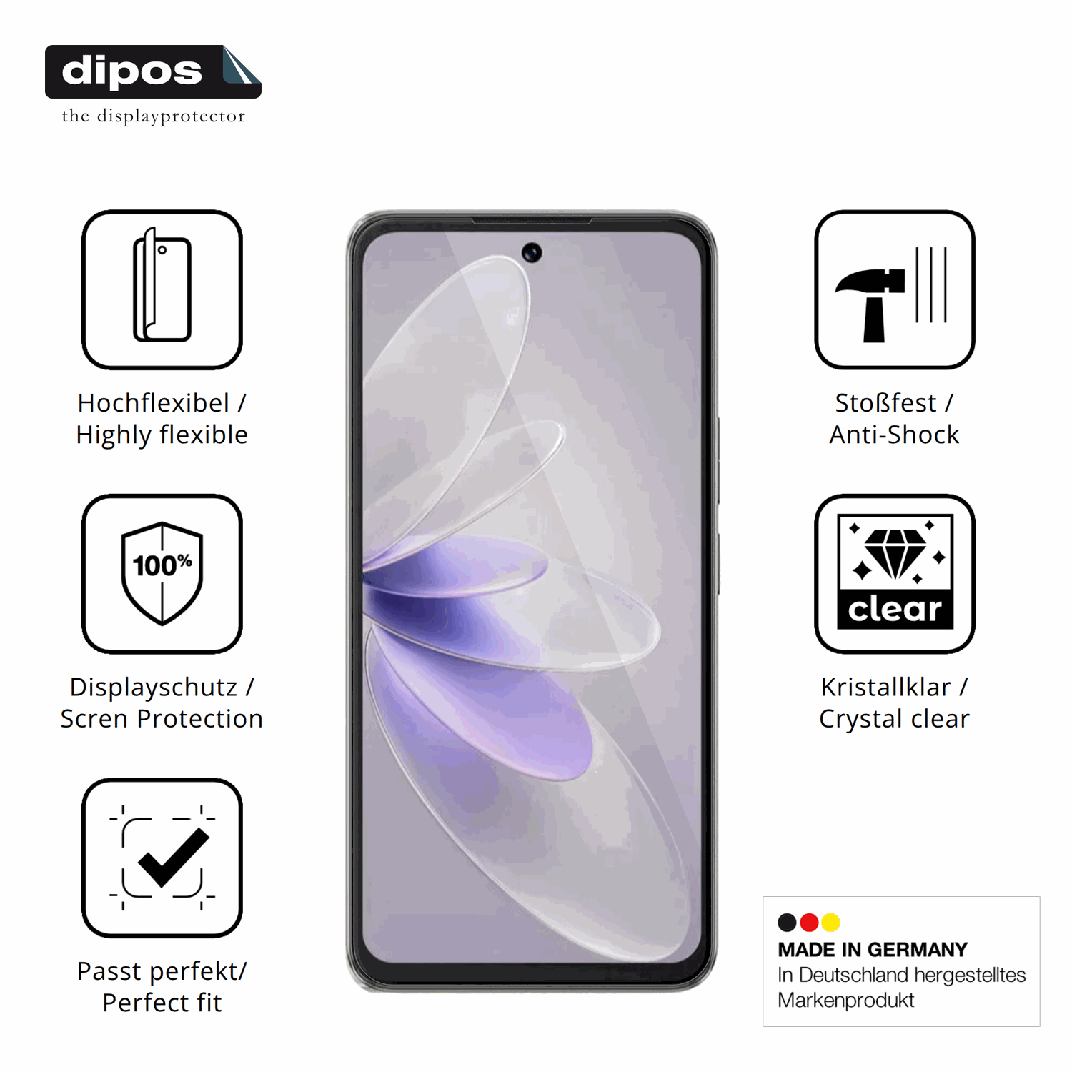 Displayschutz hergestellt in Deutschland, höchste Qualität made in Germany