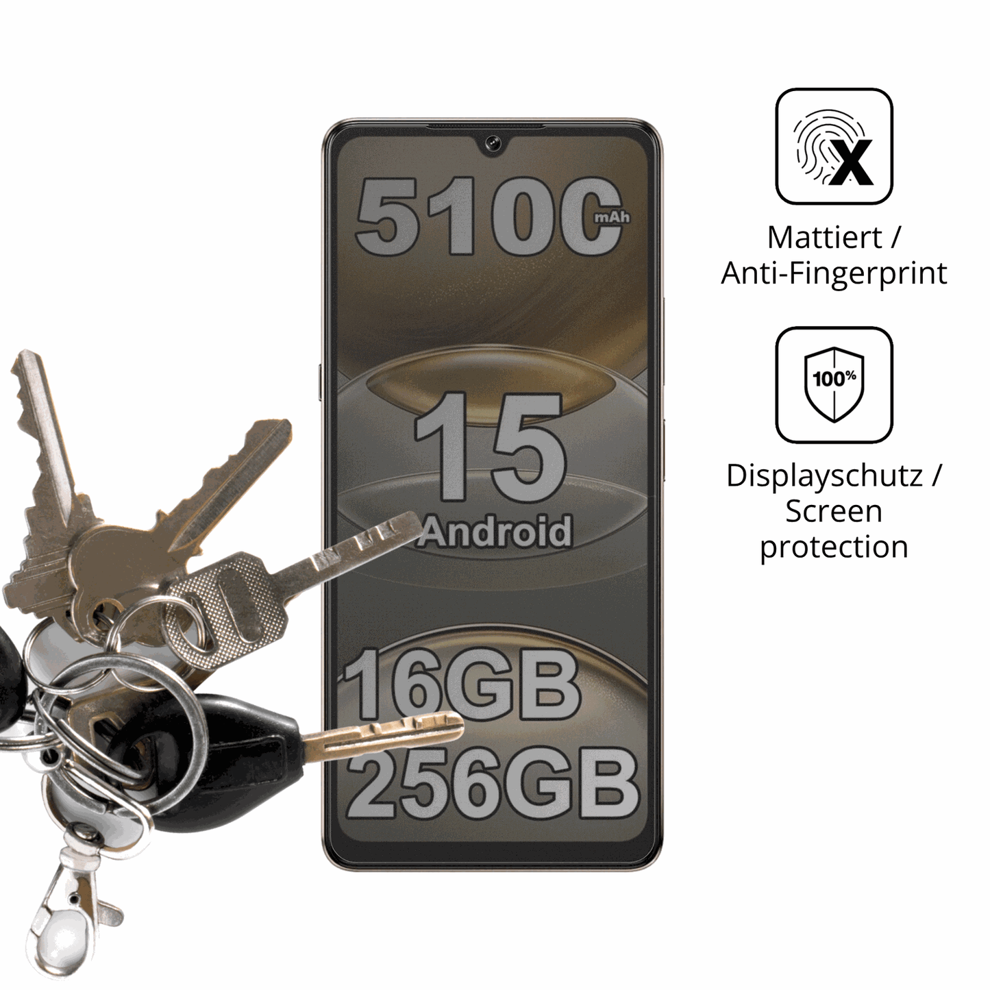dipos Displayschutz für cubotx100, mattierte Oberfläche, Blickschutzfilter und perfekter Passform