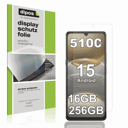 Matte Displayschutzfolie von dipos passend für CUBOT X100 5G, präziser Zuschnitt und blasenfrei montiert