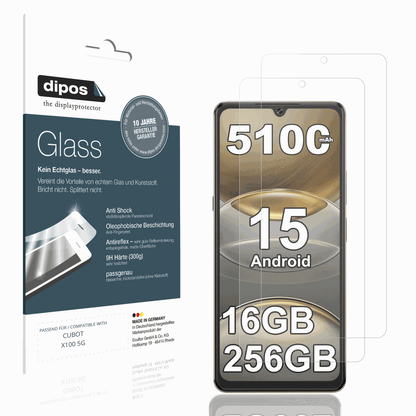 Matte Displayschutzfolie von dipos passend für CUBOT X100 5G, 9H kratzfest und blasenfrei montiert